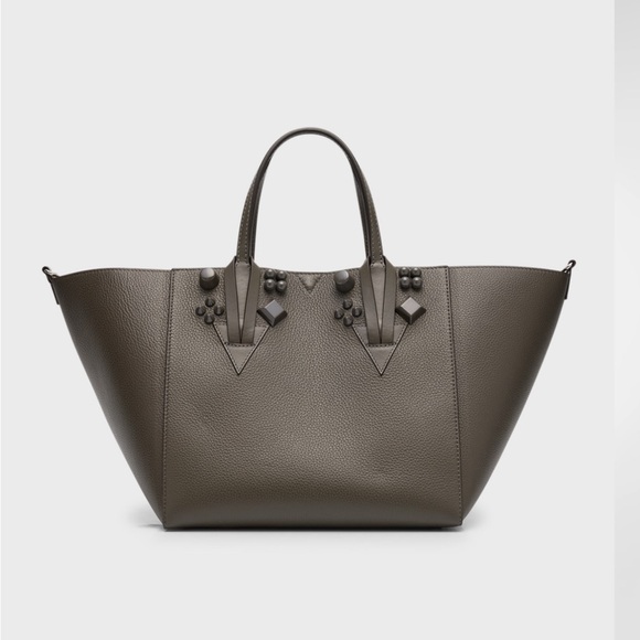 Christian Louboutin Handbags - CHRISTIAN LOUBOUTIN Calfskin Empire Spike Studded Small Cabachic Tote in Rocket